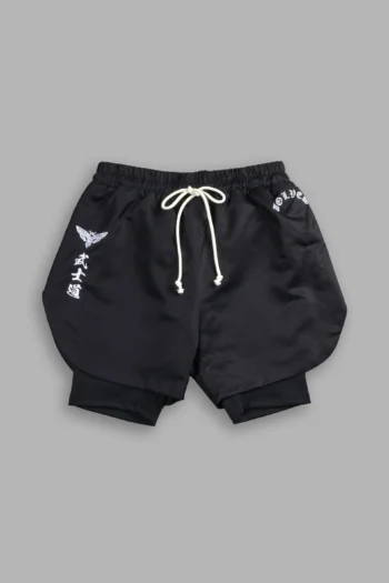 OKAMI WOLF PHANTOM COMPRESSION SHORTS IN BLACK