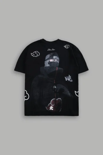 Kakuzu Akatsuki "Side By Side" Oversized Tee in Black