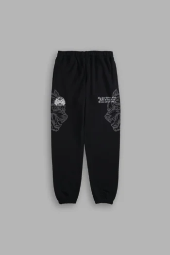 Loyalty Wolf Post Lounge Sweats in Black