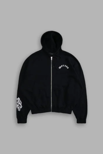 Wolf Chopper "Chambers" Zip Hoodie in Black